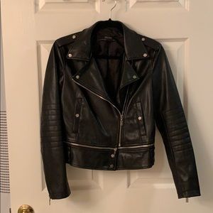 Black faux leather jacket from Zara size M